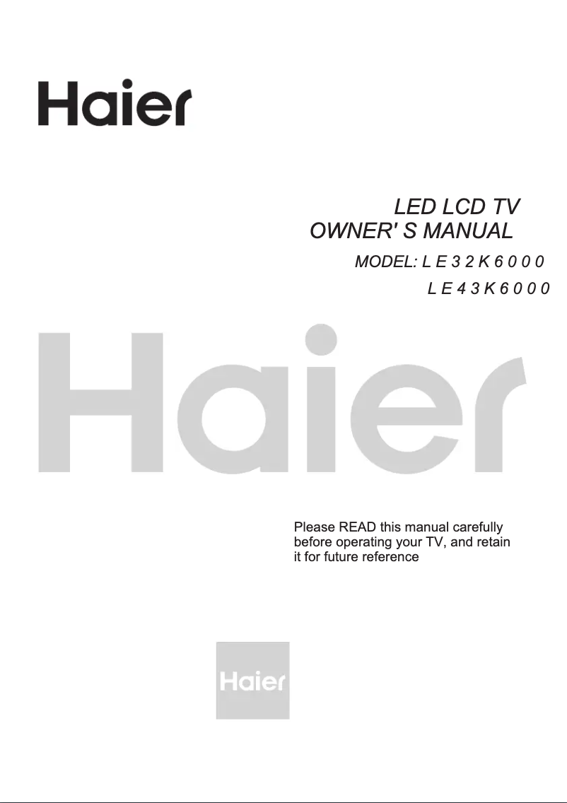Página 1 del manual Manual de usuario Haier LE32K6000