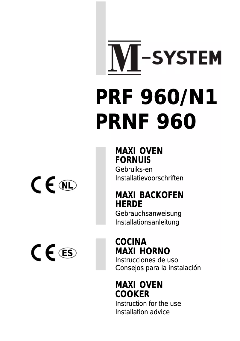 Page 1 de la notice Manuel utilisateur M-System PRNF-960
