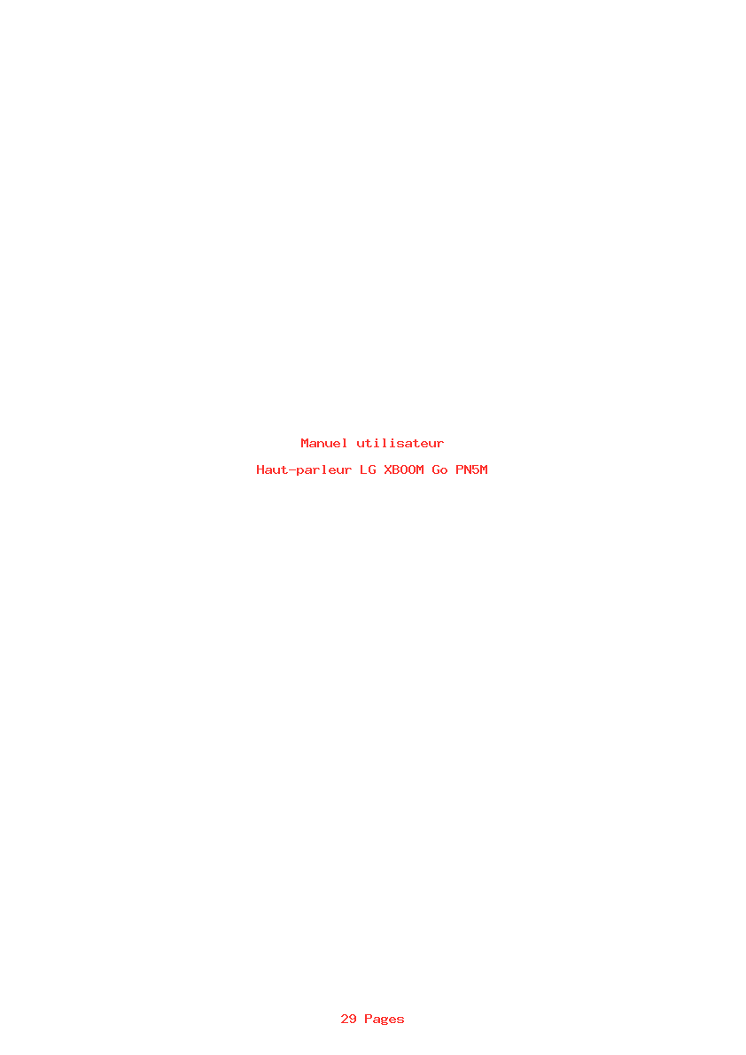 Page 1 de la notice Manuel utilisateur LG XBOOM Go PN5M