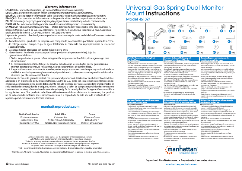 Page 1 de la notice Mode d'emploi Manhattan 461597