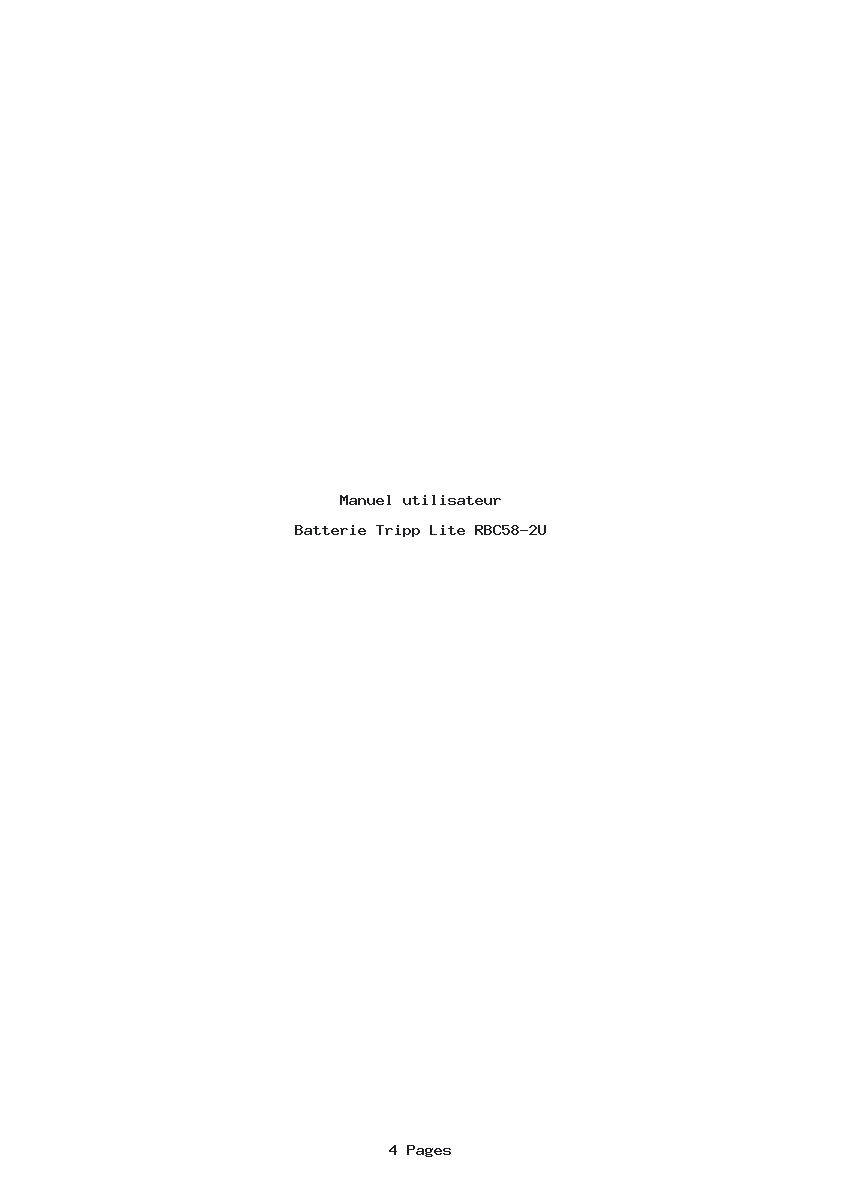 Page 1 de la notice Manuel utilisateur Tripp Lite RBC58-2U