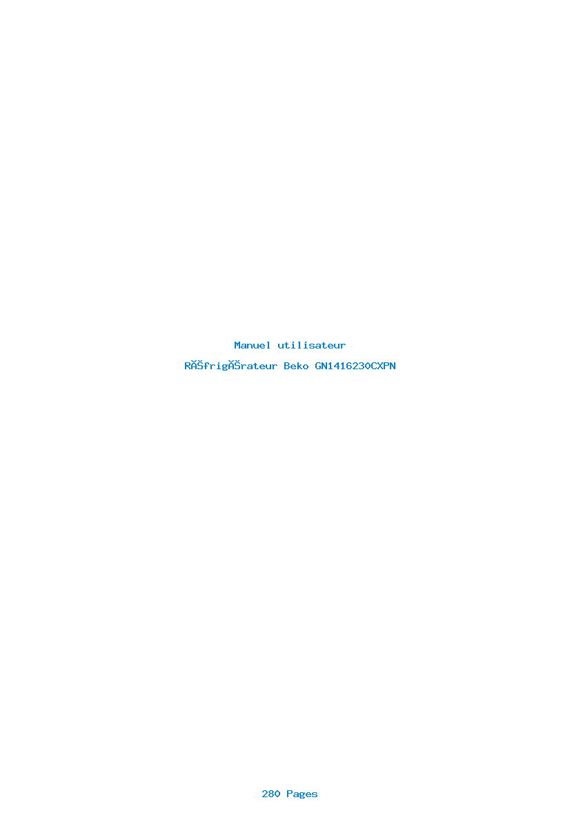Page 1 de la notice Manuel utilisateur Beko GN1416230CXPN