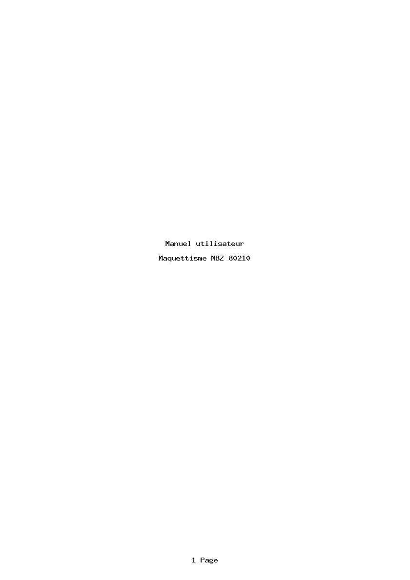 Page 1 de la notice Manuel utilisateur MBZ 80210