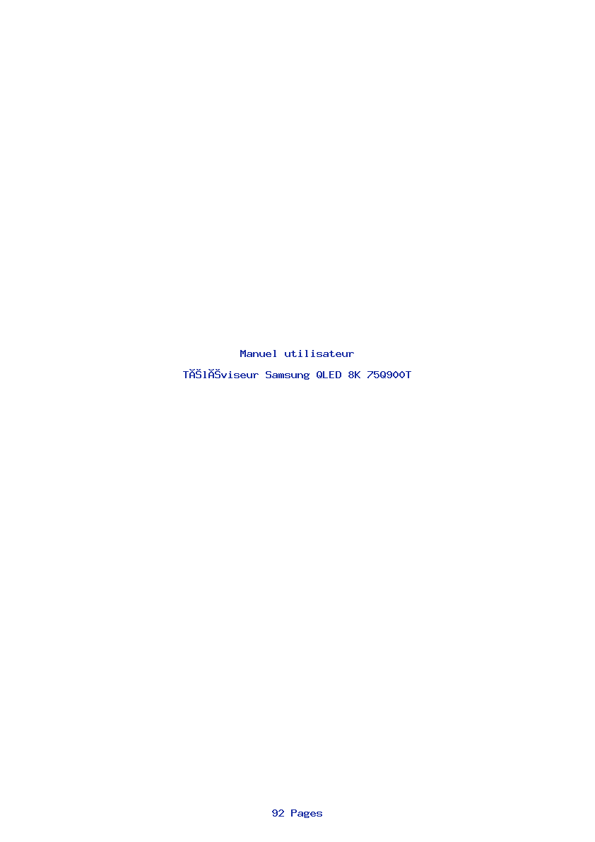 Page 1 de la notice Manuel utilisateur Samsung QLED 8K 75Q900T