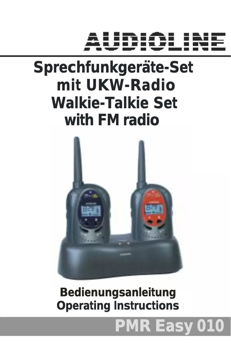 Page 1 of the manual User Manual Audioline PMR Easy 010