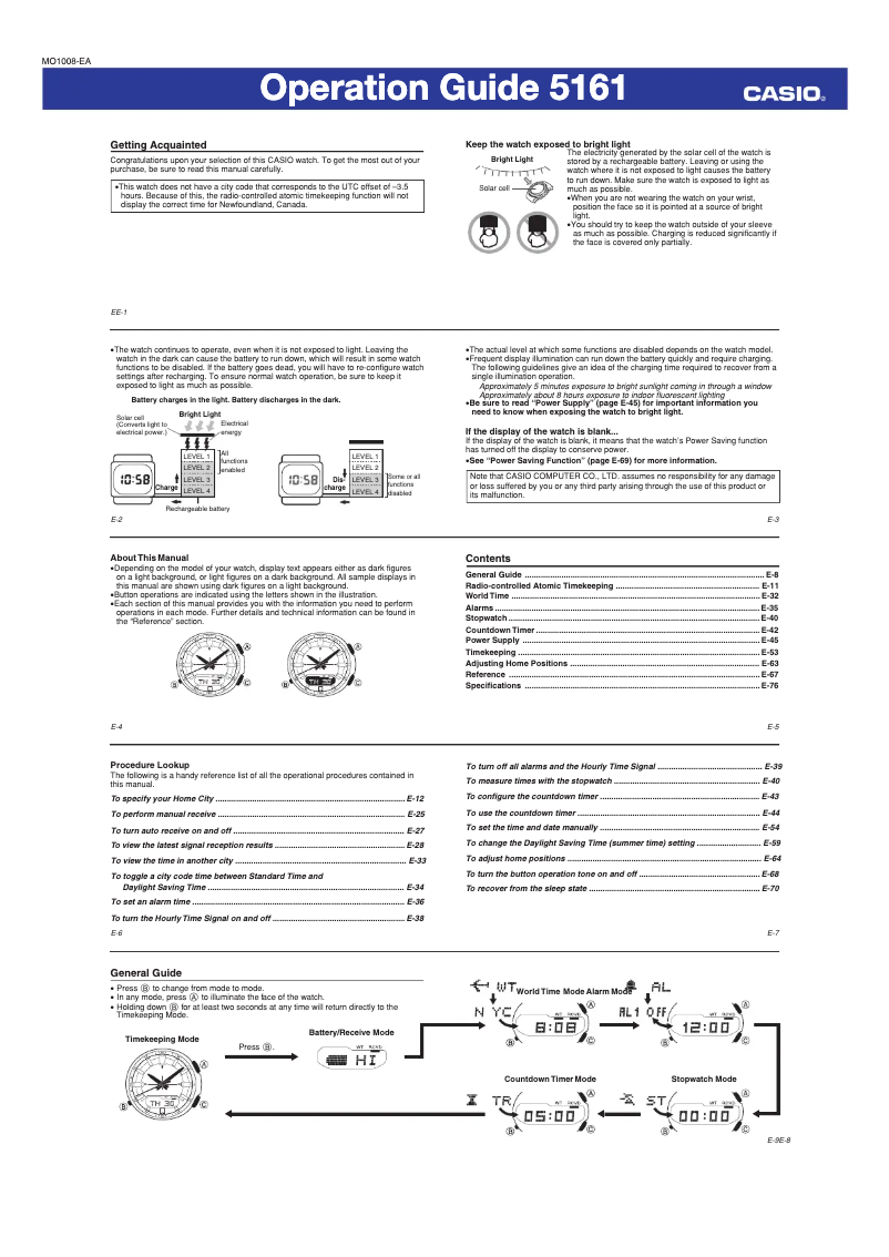 Page 1 de la notice Manuel utilisateur Casio Radio Controlled LCW-M170TD-1AER