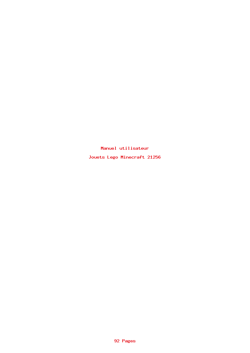 Page 1 de la notice Manuel utilisateur Lego Minecraft 21256