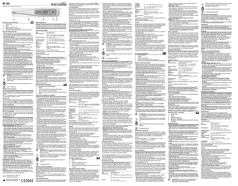 Page 1 de la notice Manuel utilisateur Microlife MT 500