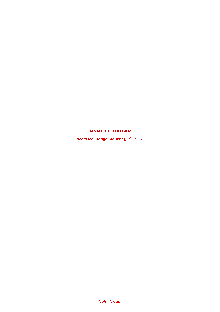 Page 1 de la notice Manuel utilisateur Dodge Journey (2014)