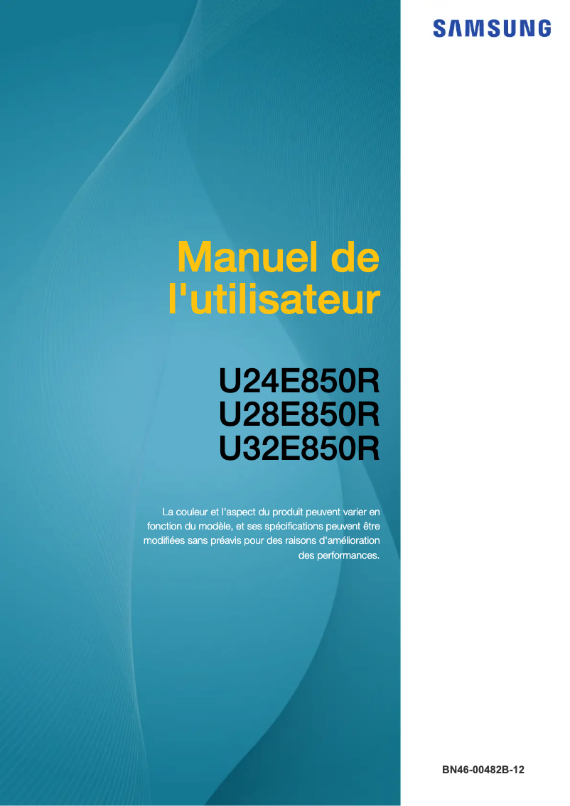 Page 1 de la notice Manuel utilisateur Samsung U28E850R