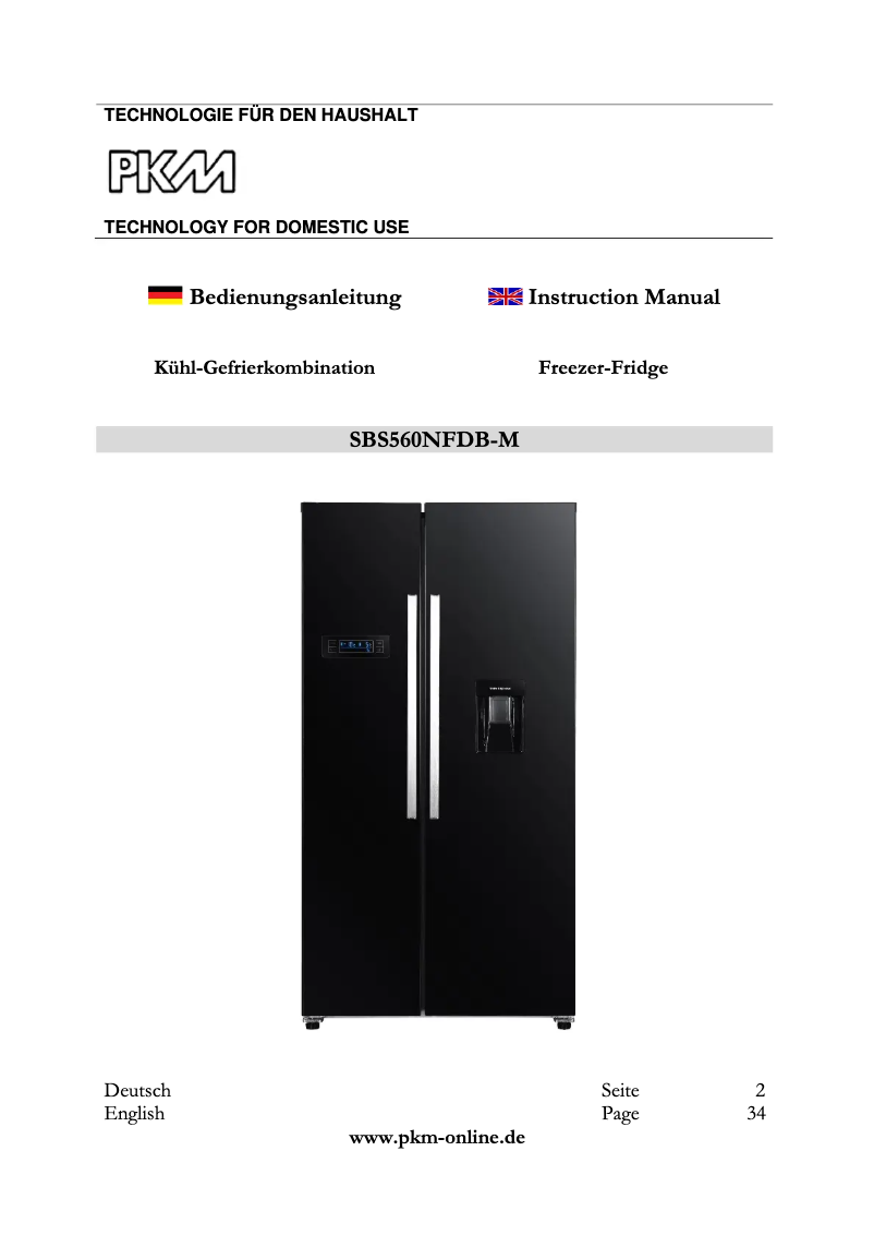 Página 1 del manual Manual de usuario PKM SBS560NFDB-M
