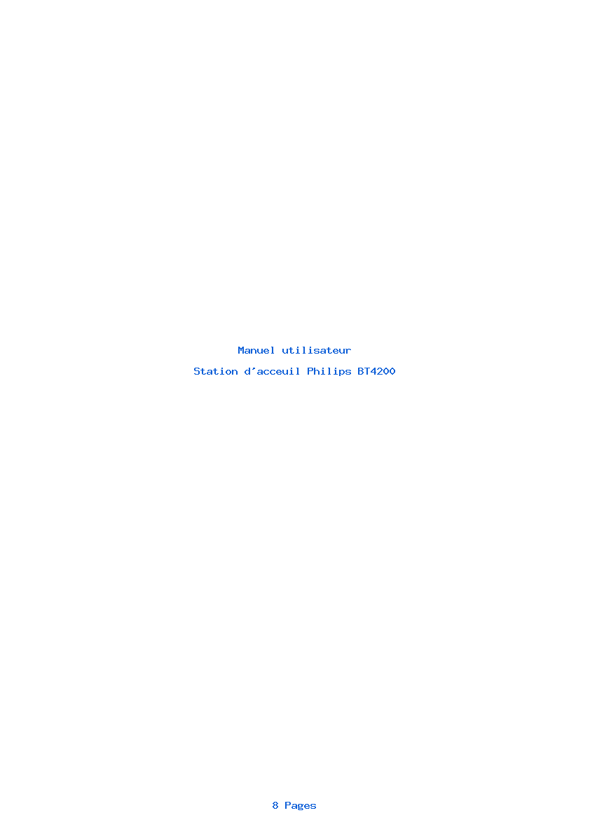 Page 1 de la notice Manuel utilisateur Philips BT4200