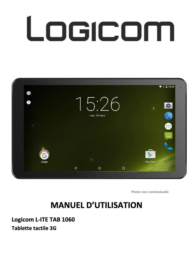 Page 1 of the manual User Manual Logicom L-ite Tab 1060