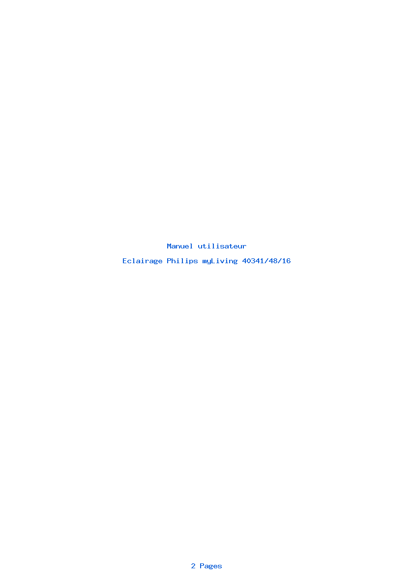 Page 1 de la notice Manuel utilisateur Philips myLiving 40341/48/16