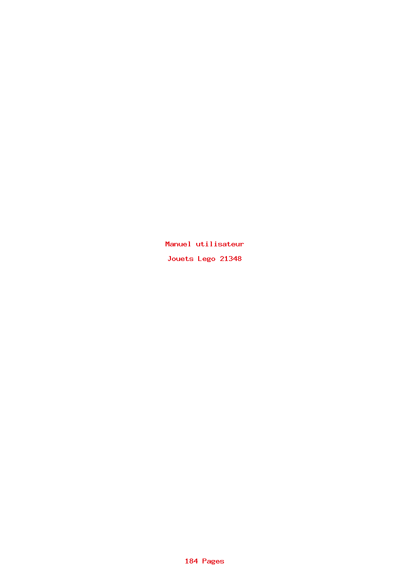 Page 1 de la notice Manuel utilisateur Lego 21348