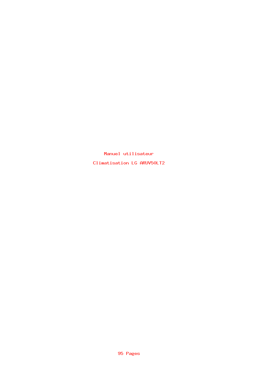 Page 1 de la notice Manuel utilisateur LG ARUV50LT2