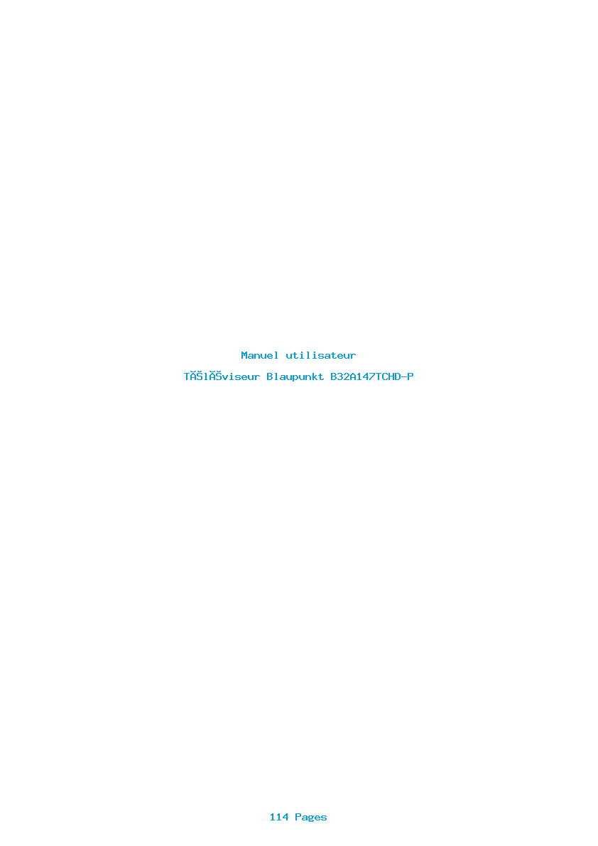 Page 1 de la notice Manuel utilisateur Blaupunkt B32A147TCHD-P