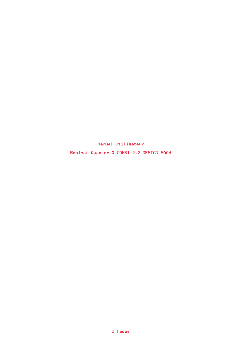 Page 1 de la notice Manuel utilisateur Quooker Q-COMBI-2.2-DESIGN-SACH