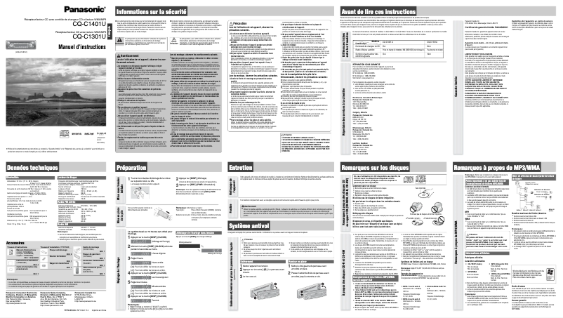 Página 1 del manual Manual de usuario Panasonic CQ-C1401U