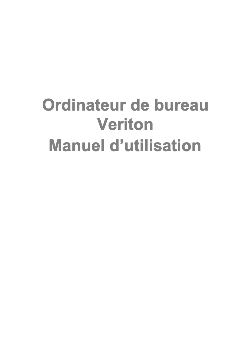 Page 1 de la notice Manuel utilisateur Acer Veriton S6660G