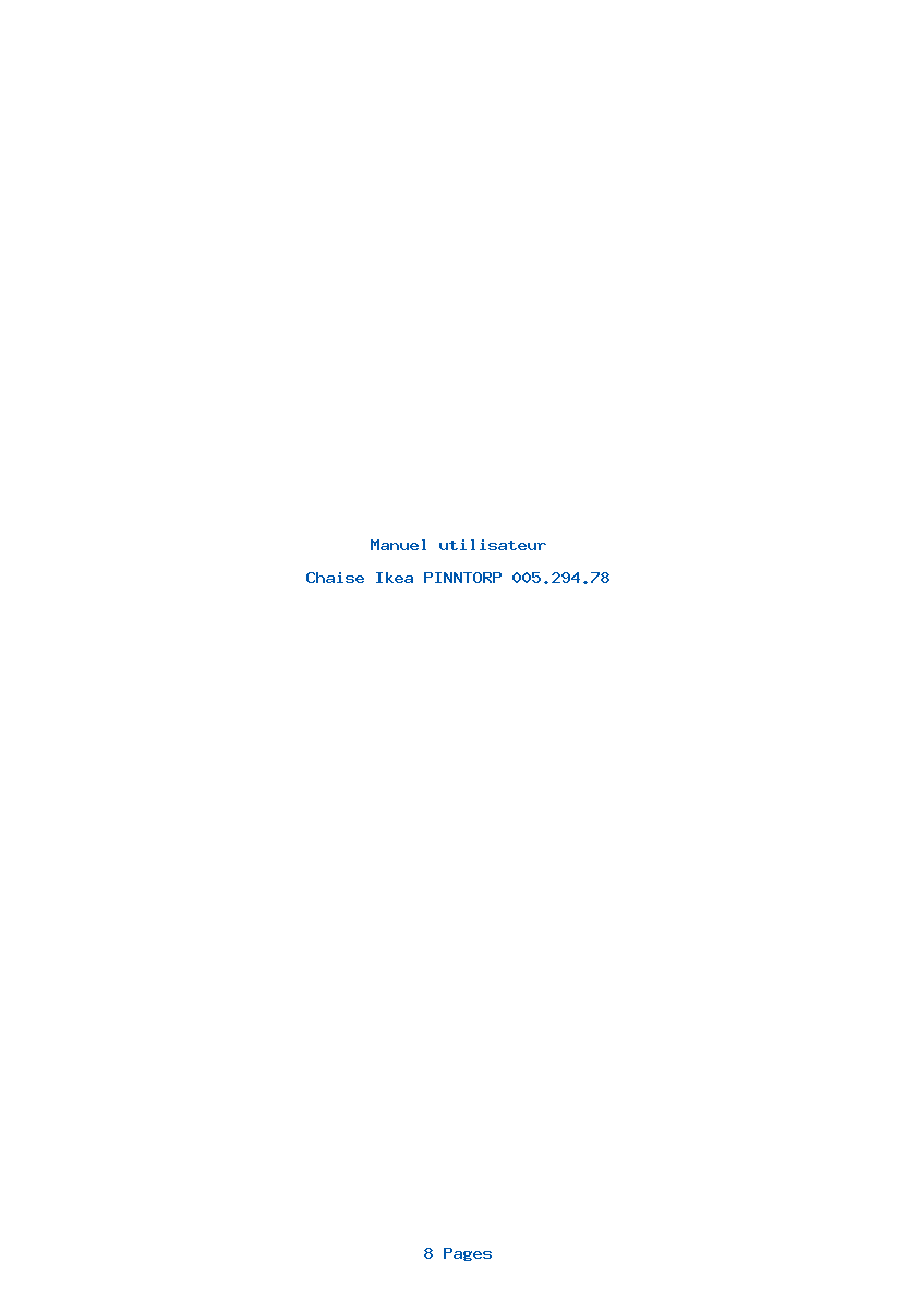 Page 1 de la notice Manuel utilisateur Ikea PINNTORP 005.294.78
