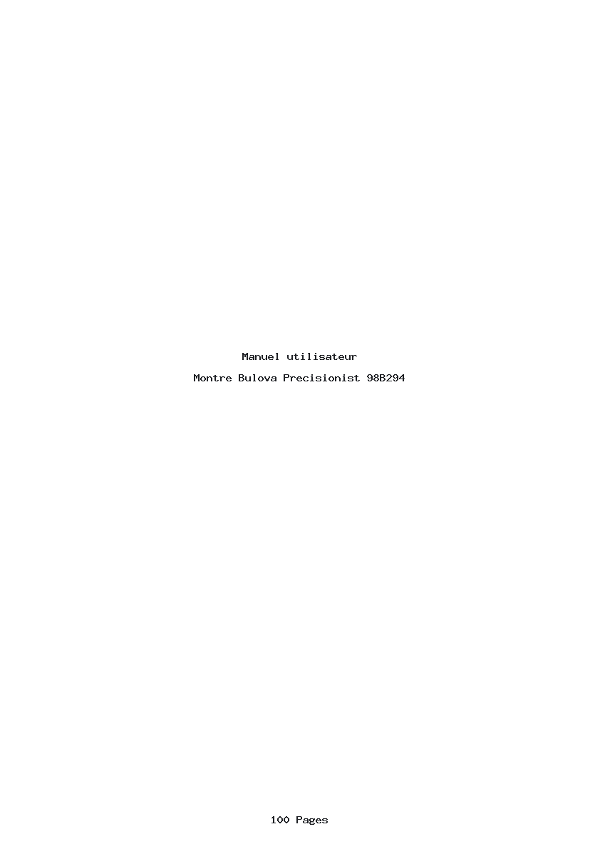 Page 1 de la notice Manuel utilisateur Bulova Precisionist 98B294