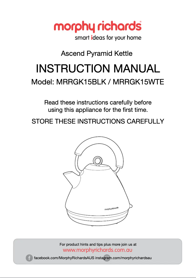 Page 1 de la notice Manuel utilisateur Morphy Richards Ascend Pyramid MRRGK15
