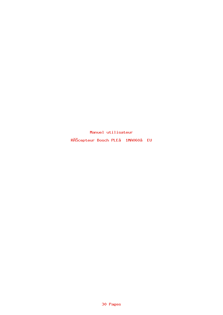 Page 1 de la notice Manuel utilisateur Bosch PLE‑1MA060‑EU