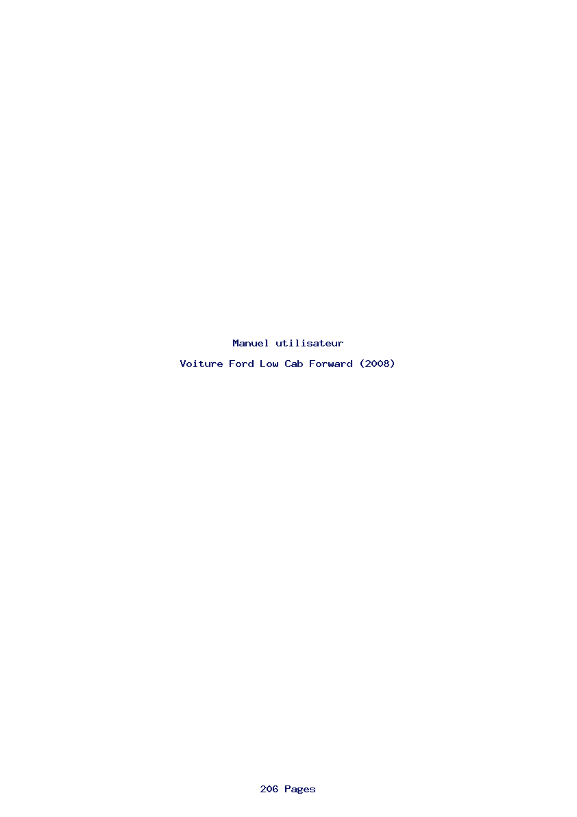 Page 1 de la notice Manuel utilisateur Ford Low Cab Forward (2008)