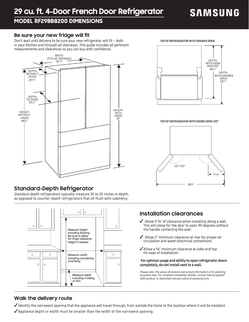Página 1 del manual Guía de medición Samsung RF29BB8200AP