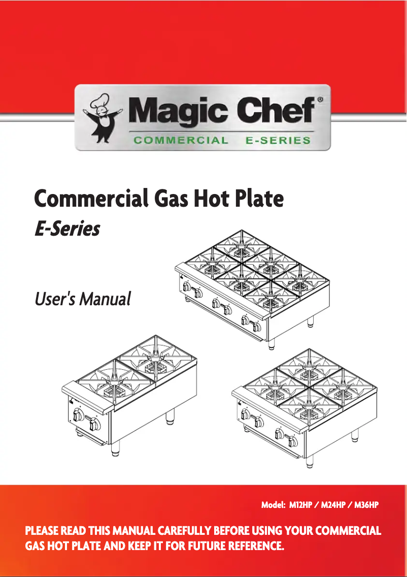 Página 1 del manual Manual de usuario Magic Chef M36HP