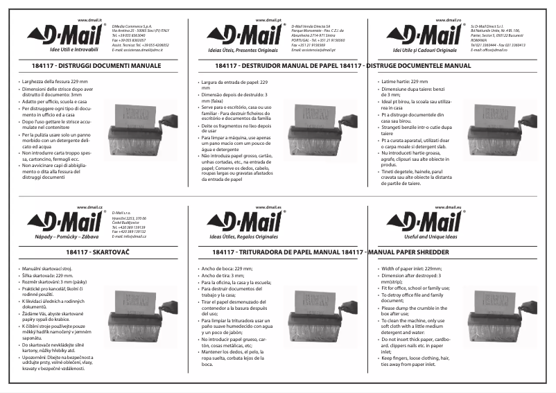 Page 1 of the manual User Manual D-Mail 184117