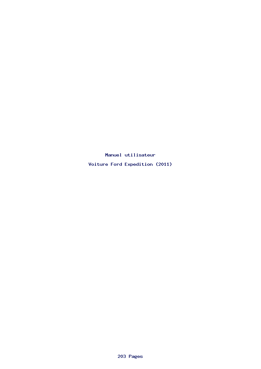 Page 1 de la notice Manuel utilisateur Ford Expedition (2011)
