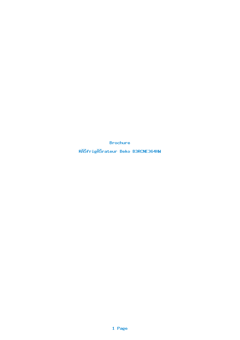 Page 1 de la notice Brochure Beko B3RCNE364HW