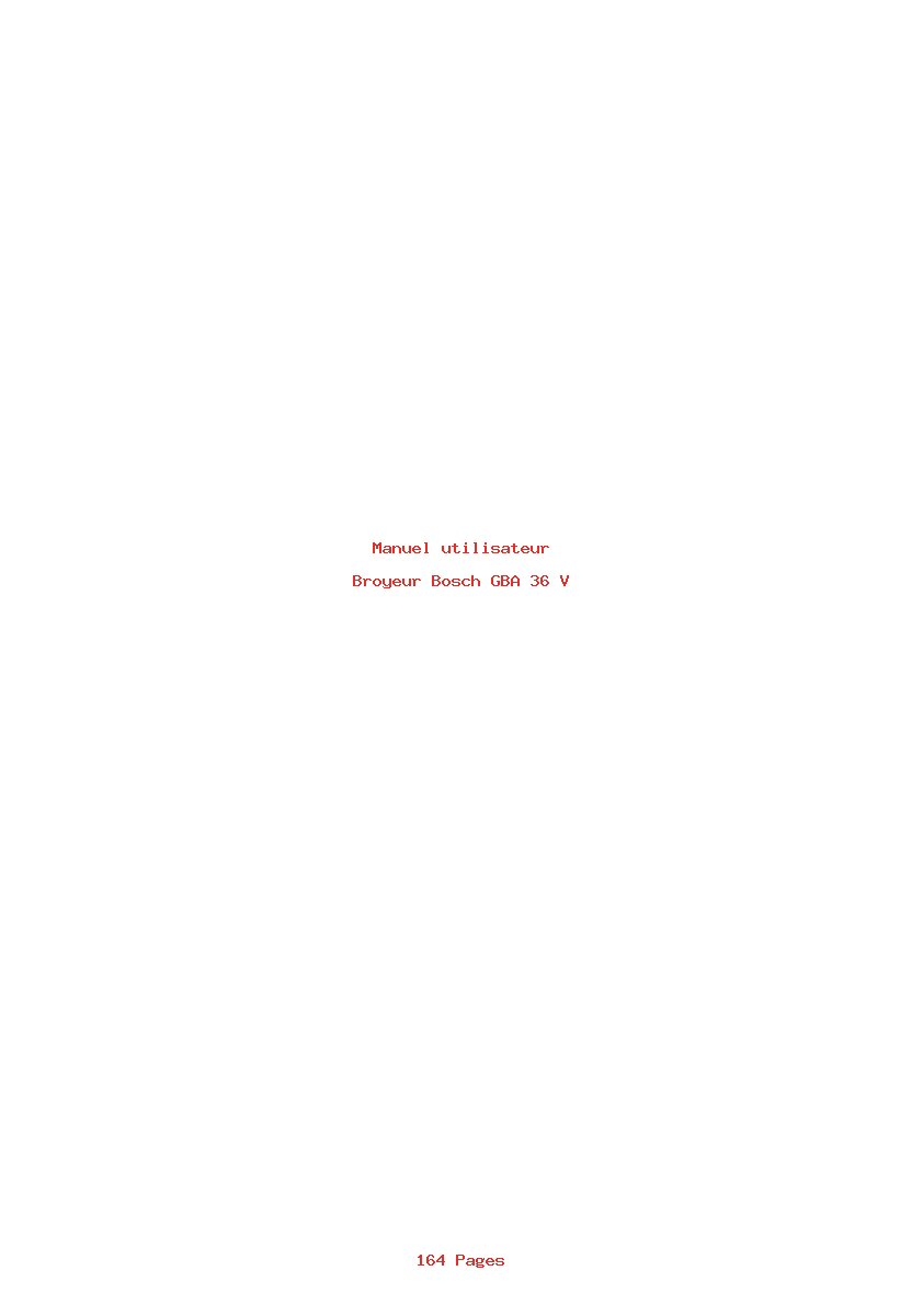Page 1 de la notice Manuel utilisateur Bosch GBA 36 V
