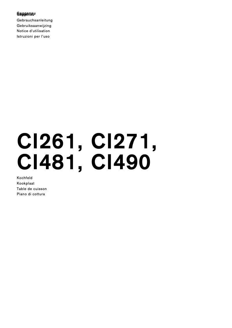 Page 1 de la notice Manuel utilisateur Gaggenau CI481102