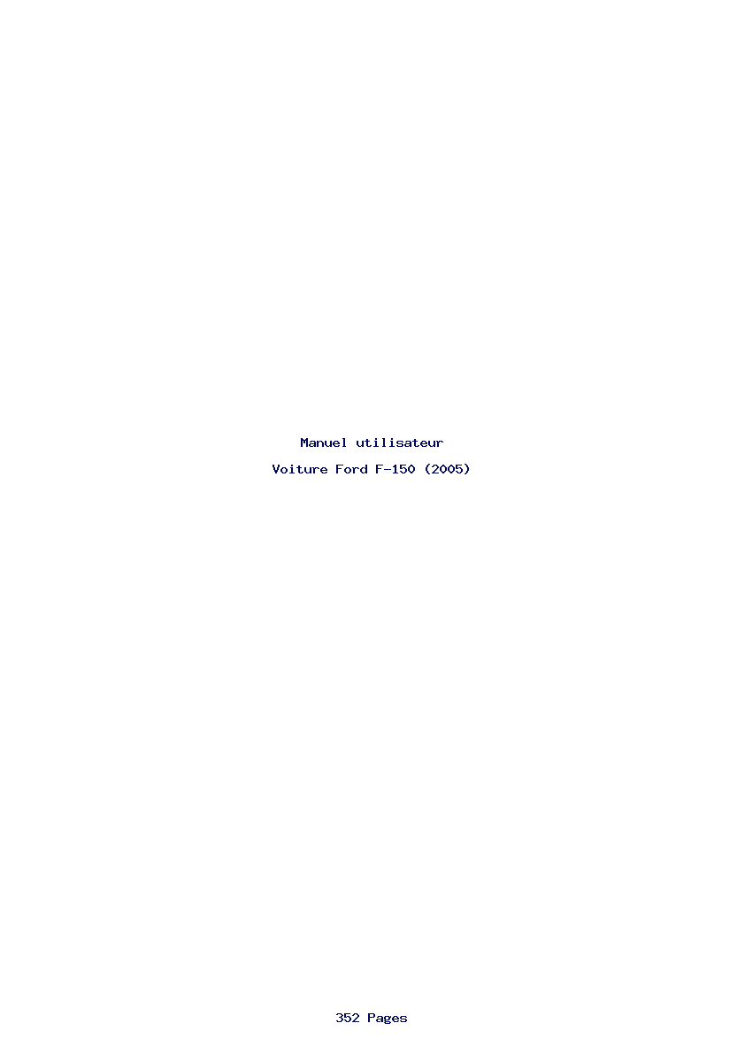 Page 1 de la notice Manuel utilisateur Ford F-150 (2005)