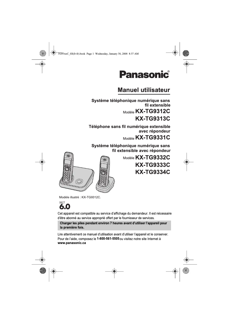 Página 1 del manual Manual de usuario Panasonic KX-TG9332
