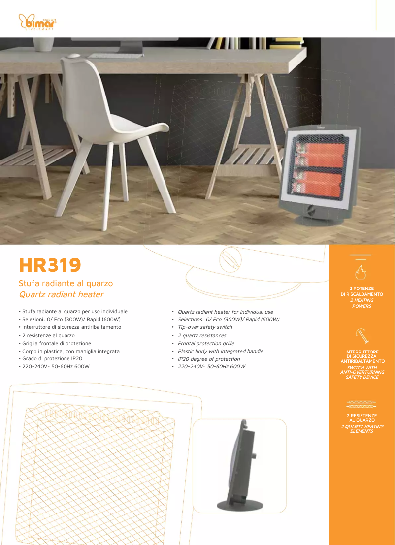 Page 1 de la notice Fiche technique Bimar HR319