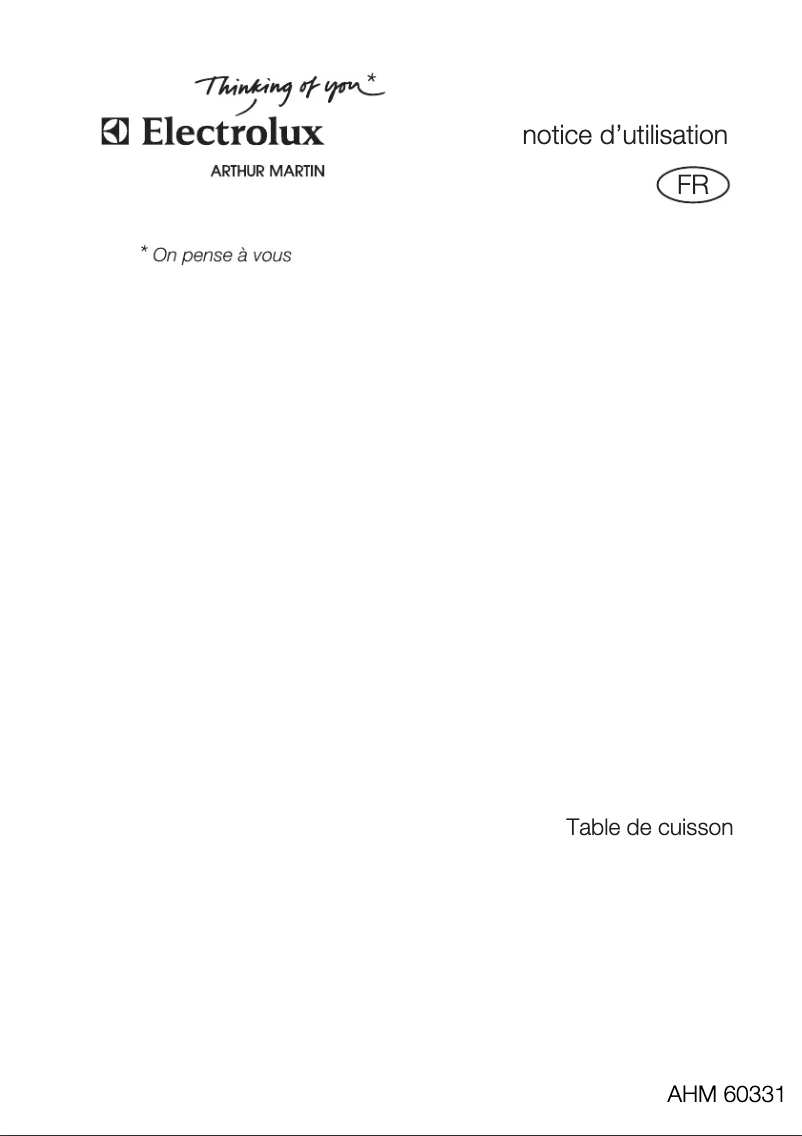 Page 1 de la notice Manuel utilisateur Arthur Martin-Electrolux AHM60331K