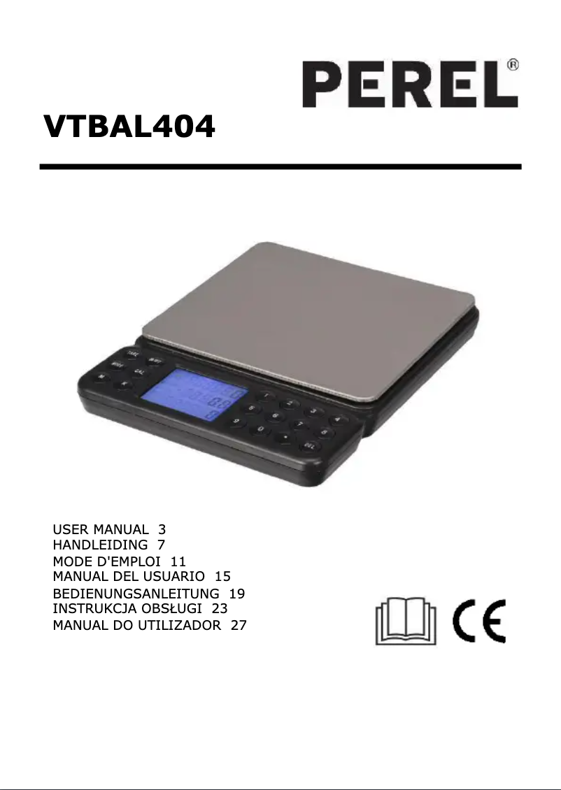Page 1 de la notice Manuel utilisateur Perel VTBAL404