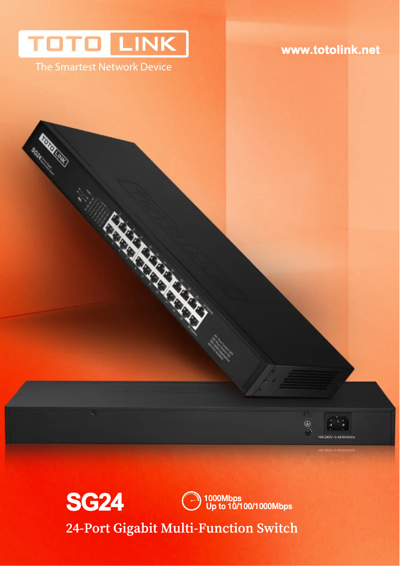 Página 1 del manual Ficha técnica Totolink SG24