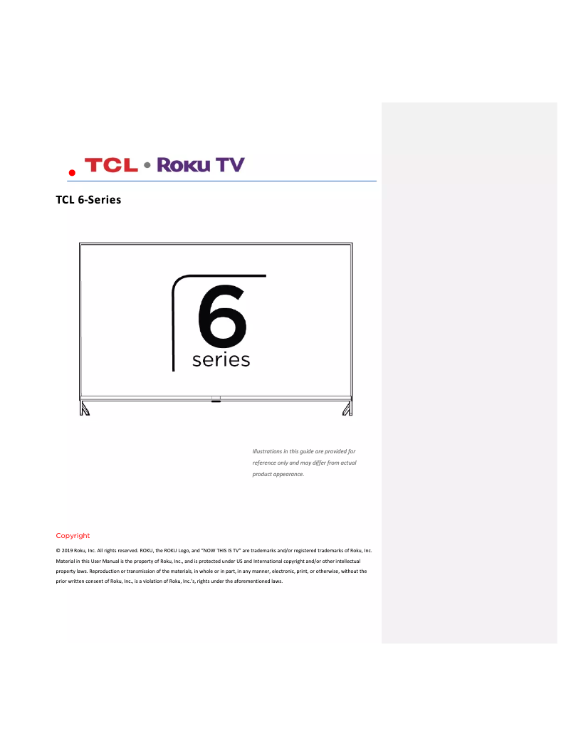 Page 1 de la notice Manuel utilisateur TCL 55R625