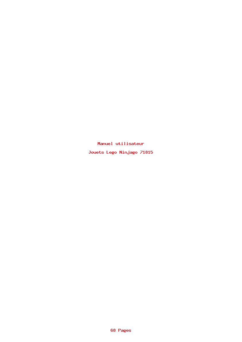 Page 1 de la notice Manuel utilisateur Lego Ninjago 71815