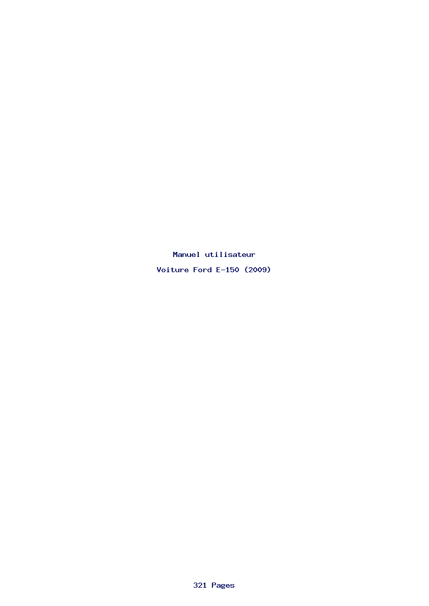 Page 1 de la notice Manuel utilisateur Ford E-150 (2009)