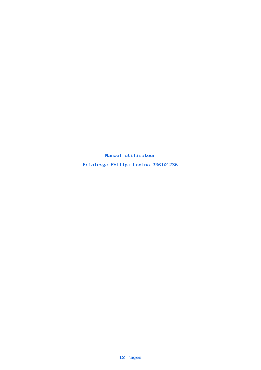 Page 1 de la notice Manuel utilisateur Philips Ledino 336101736
