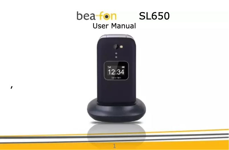 Page 1 of the manual User Manual Bea-fon SL650