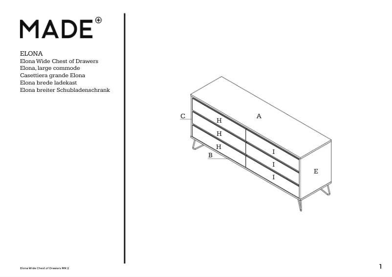 Page 1 de la notice Manuel utilisateur MADE Elona