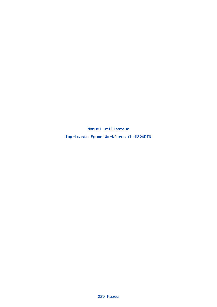 Page 1 de la notice Manuel utilisateur Epson Workforce AL-M300DTN