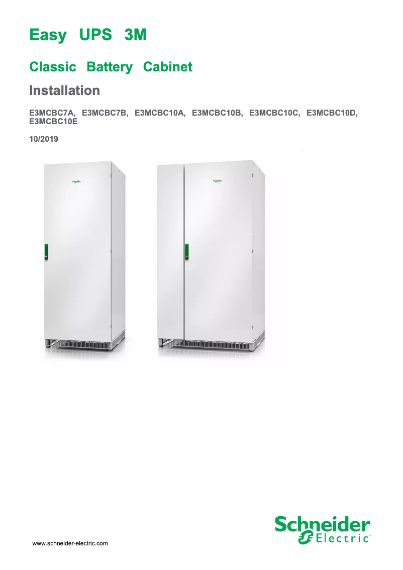 Página 1 del manual Manual de usuario APC E3MCBC10E
